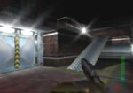 Go through the hangar and head for the elevator up in the corner