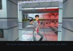 Grab the key card one guard drops and save Elvis from dissection.