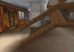 Ignore the guards when they call out and dash up the stairs.