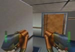 Trent's in the cabin beyond that door flanked by two Mr. Blondes.