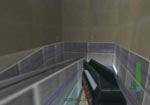 Dash down the ramps to reach the corridors where the gun turrets await.