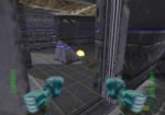 Open the sparking door and fry the mini-Skedar inside.