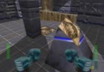 Push this block onto the button behind the pillar to activate the bridge.